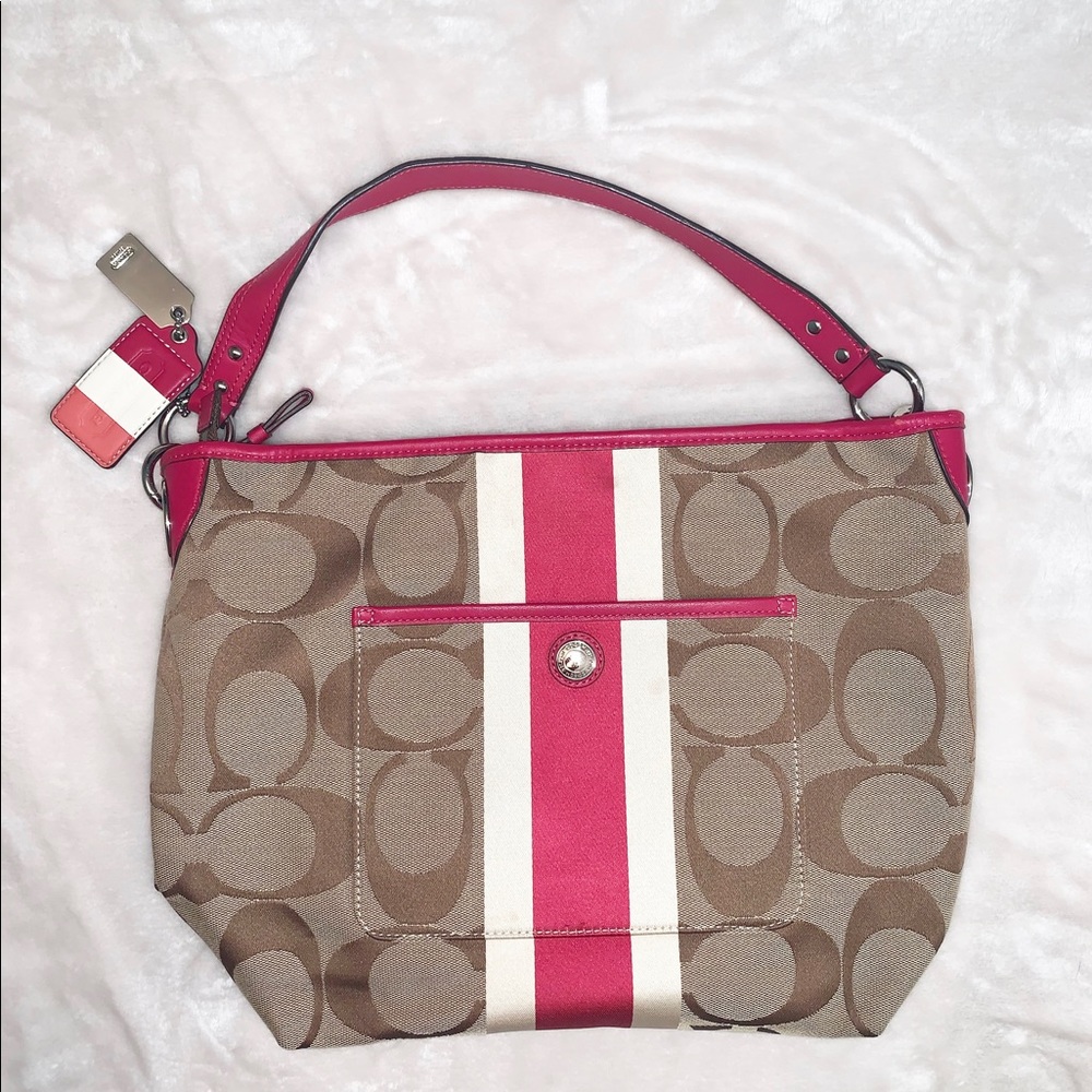 Coach Hamptons Weekend Signature Stripe Tote 10055